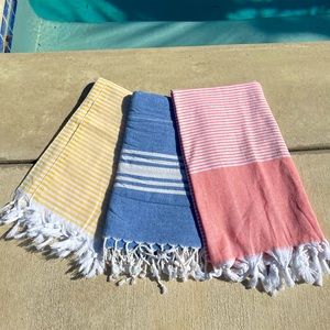 3 Turkish Beach Peshtemal Cotton towels